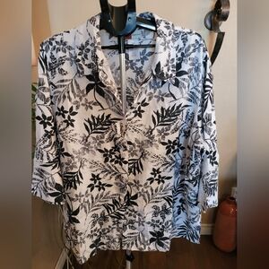 JM Collection Floral Button Down Shirt